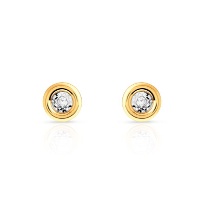 Boucles d'oreilles or 750 jaune diamants | MATY