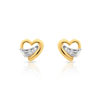 Boucles d' oreilles or 750 2 tons et diamant