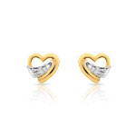 Boucles d&rsquo; oreilles or 750 2 tons et diamant