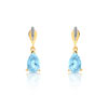 Boucles d'oreilles or 750 2 tons topaze bleue traitée