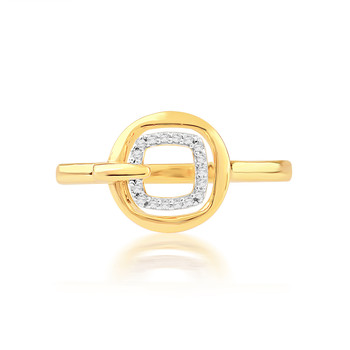 Bague or 750 jaune diamants