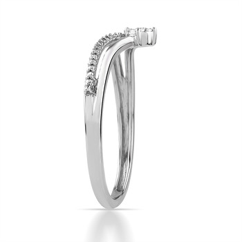 Bague or 750 blanc diamants
