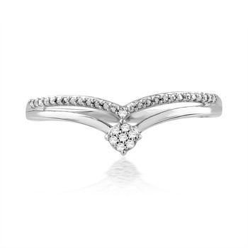 Bague or 750 blanc diamants