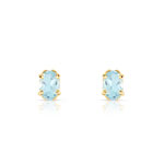 Boucles d'oreilles or 750 jaune topaze bleue traitée