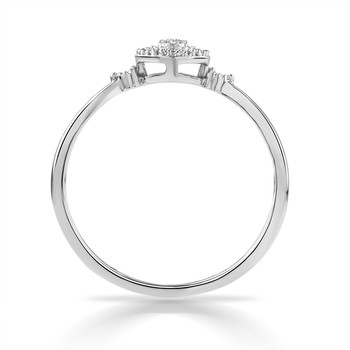Bague or 750 blanc diamants