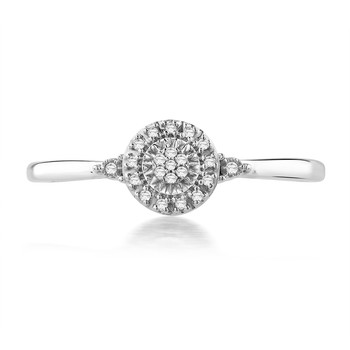 Bague or 750 blanc diamants