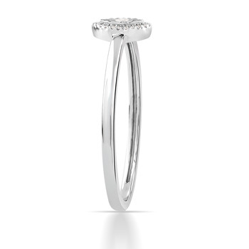 Bague or 750 blanc diamants