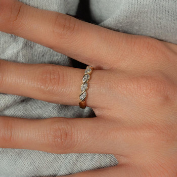 Bague or 750 2 tons diamants