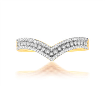 Bague or 750 jaune diamants
