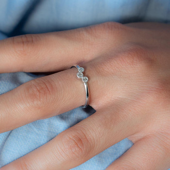 Bague or 750 blanc diamants