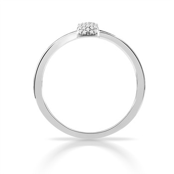 Bague or 750 blanc diamants