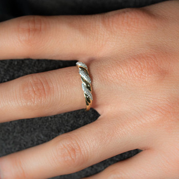 Bague or 750 2 tons diamants