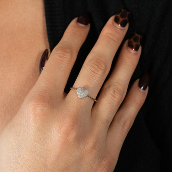 Bague or 750 jaune diamants