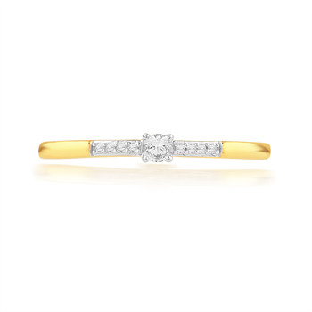 Bague or 750 2 tons diamants