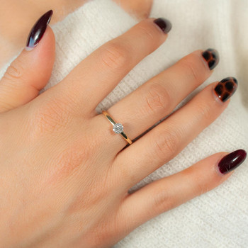 Bague or 750 2 tons diamants