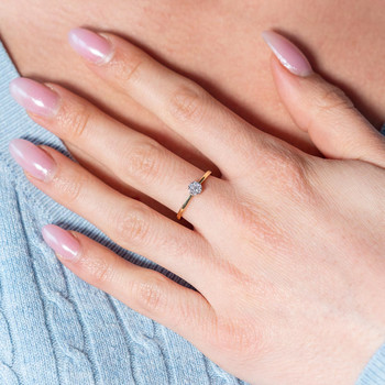 Bague or 750 2 tons diamants