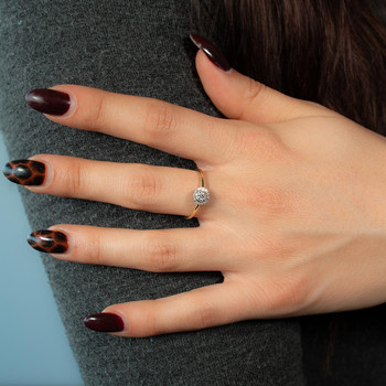 Bague or 750 jaune diamants