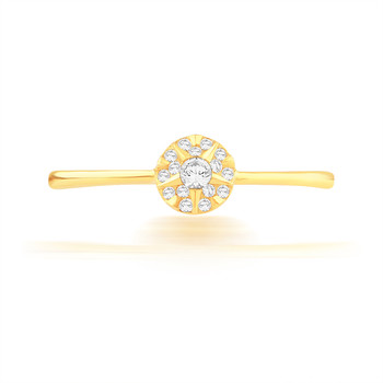 Bague or 750 jaune diamants