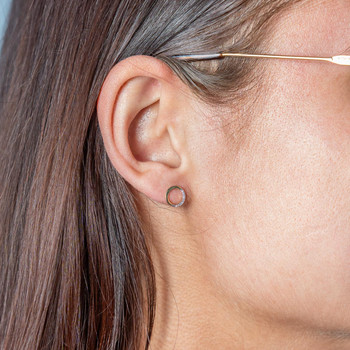 Boucles d'oreilles or 750 2 tons diamants