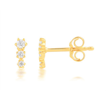 Boucles d'oreilles or 750 2 tons diamants