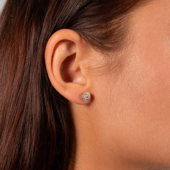 Boucles d'oreilles or 750 jaune diamants