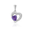 Pendentif or 750 blanc améthyste et diamant