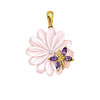 Pendentif or 750 jaune améthyste et nacre et diamant