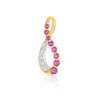 Pendentif or 750 2 tons rubis et diamant