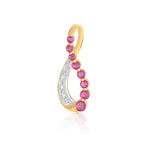 Pendentif or 750 2 tons rubis et diamant