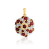 Pendentif or 750 2 tons grenat et diamant