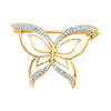 Broche or 750 2 tons diamant