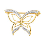 Broche or 750 2 tons diamant