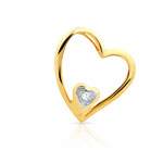 Pendentif or 750 2 tons diamant