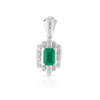 Pendentif or 750 blanc émeraude et diamant