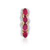 Pendentif or 750 2 tons rubis et diamant