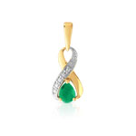 Pendentif or 750 2 tons &eacute;meraude et diamant