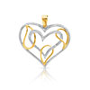 Pendentif or 750 2 tons diamant