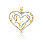 Pendentif or 750 2 tons diamant