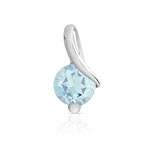 Pendentif or 750 blanc aigue-marine