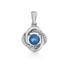 Pendentif or 750 blanc saphir et diamant