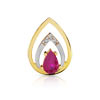 Pendentif or 750 2 tons rubis et diamant