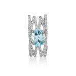 Pendentif or 750 blanc aigue-marine et diamant