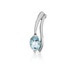 Pendentif or 750 blanc aigue-marine