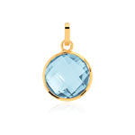 Pendentif or 750 topaze bleue traitée