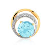 Pendentif or 750 2 tons topaze bleue traitée et diamant