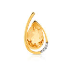 Pendentif or 750 2 tons citrine et diamant