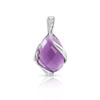 Pendentif or 750 blanc améthyste et diamant