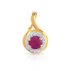 Pendentif or 750 2 tons rubis et diamant