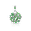 Pendentif or 750 blanc émeraude et diamant