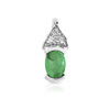 Pendentif or 750 blanc émeraude et diamant